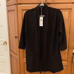 Eileen Fisher black stretch crepe jacket Small